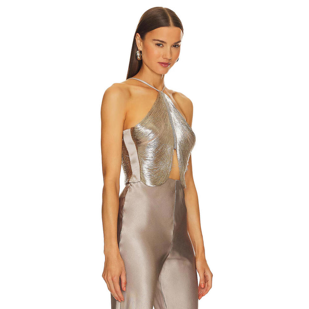 Revolve Cult Gaia Silver Quella Top  size S $598msrp - Picture 2 of 11